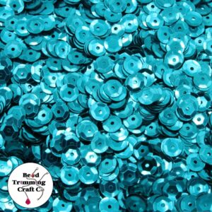 Sequin - Round - Cup – 6mm – Blue Teale - Price per gram