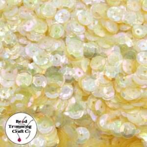 Sequin - Round - Cup – 5mm – Yellow Transparent AB - Price per gram