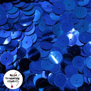 Sequin - Round - Flat – 8mm – Blue - Price per gram