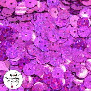 Sequin - Round - Flat – 8mm – Pink Fuchsia Laser - Price per gram
