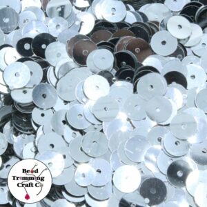 Sequin - Round - Flat – 8mm – Silver - Price per gram