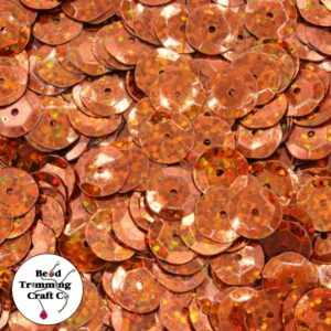 Sequin - Round - Cup – 10mm – Copper Laser - Price per gram
