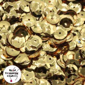 Sequin - Round - Cup – 10mm – Gold Dark - Price per gram