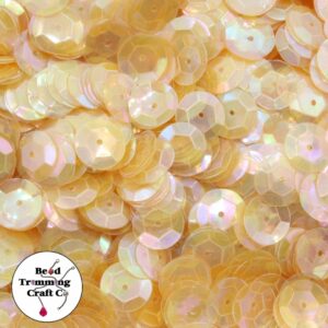 Sequin - Round - Cup – 10mm – Orange Light Transparent AB - Price per gram