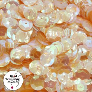 Sequin - Round - Cup – 10mm – Orange Transparent AB - Price per gram