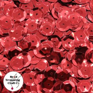 Sequin - Round - Cup – 10mm – Red - Price per gram