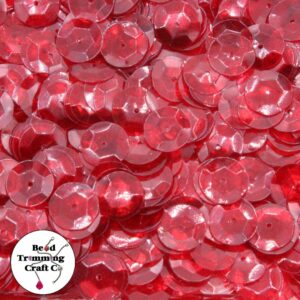 Sequin - Round - Cup – 10mm – Red Dark Transparent - Price per gram