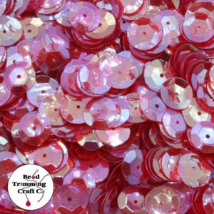Sequin - Round - Cup – 10mm – Red Transparent Luster - Price per gram
