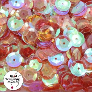 Sequin - Round - Cup – 10mm – Red Transparent AB - Price per gram