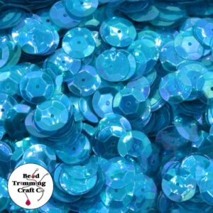 Sequin - Round - Cup – 10mm – Blue Transparent AB - Price per gram