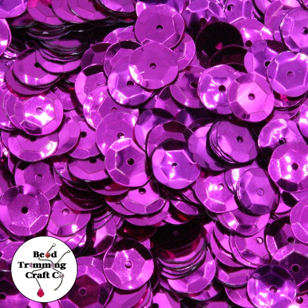 Sequin - Round - Cup – 10mm – Pink Fuchsia - Price per gram