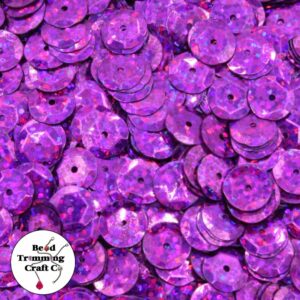 Sequin - Round - Cup – 10mm – Pink Fuchsia Laser - Price per gram