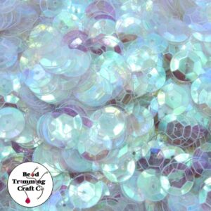Sequin - Round - Cup – 10mm – Blue Light Transparent AB - Price per gram