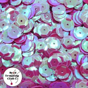 Sequin - Round - Cup – 10mm – Pink Peony AB - Price per gram
