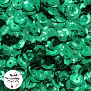 Sequin - Round - Cup – 10mm – Green - Price per gram