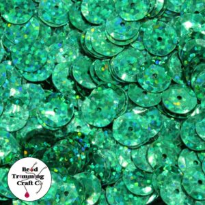 Sequin - Round - Cup – 10mm – Green Laser - Price per gram