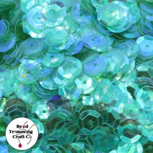 Sequin - Round - Cup – 10mm – Green Transparent AB - Price per gram