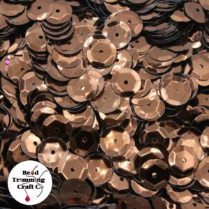 Sequin - Round - Cup – 10mm – Brown - Price per gram