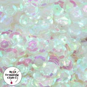Sequin - Round - Cup – 10mm – Clear AB Transparent - Price per gram