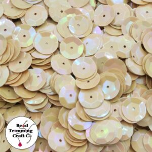 Sequin - Round - Cup – 10mm – Cream AB - Price per gram