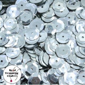 Sequin - Round - Cup – 10mm – Silver - Price per gram