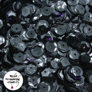 Sequin - Round - Cup – 8mm – Black - Price per gram