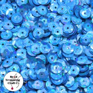Sequin - Round - Cup – 8mm – Blue AB - Price per gram