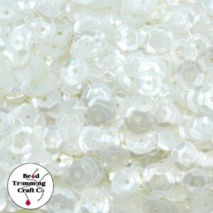 Sequin - Round - Cup – 8mm – Clear Luster - Price per gram