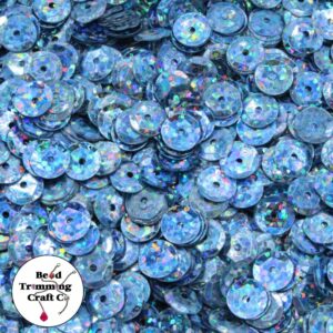 Sequin - Round - Cup – 8mm – Blue Montana Laser - Price per gram