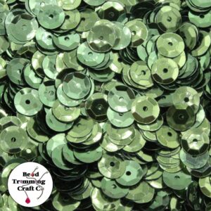 Sequin - Round - Cup – 8mm – Olive - Price per gram
