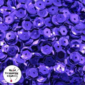 Sequin - Round - Cup – 8mm – Purple - Price per gram