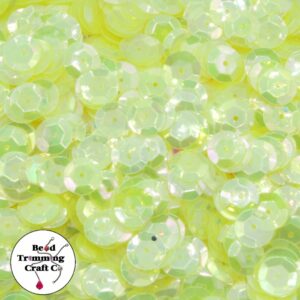 Sequin - Round - Cup – 8mm – Yellow Neon AB - Price per gram