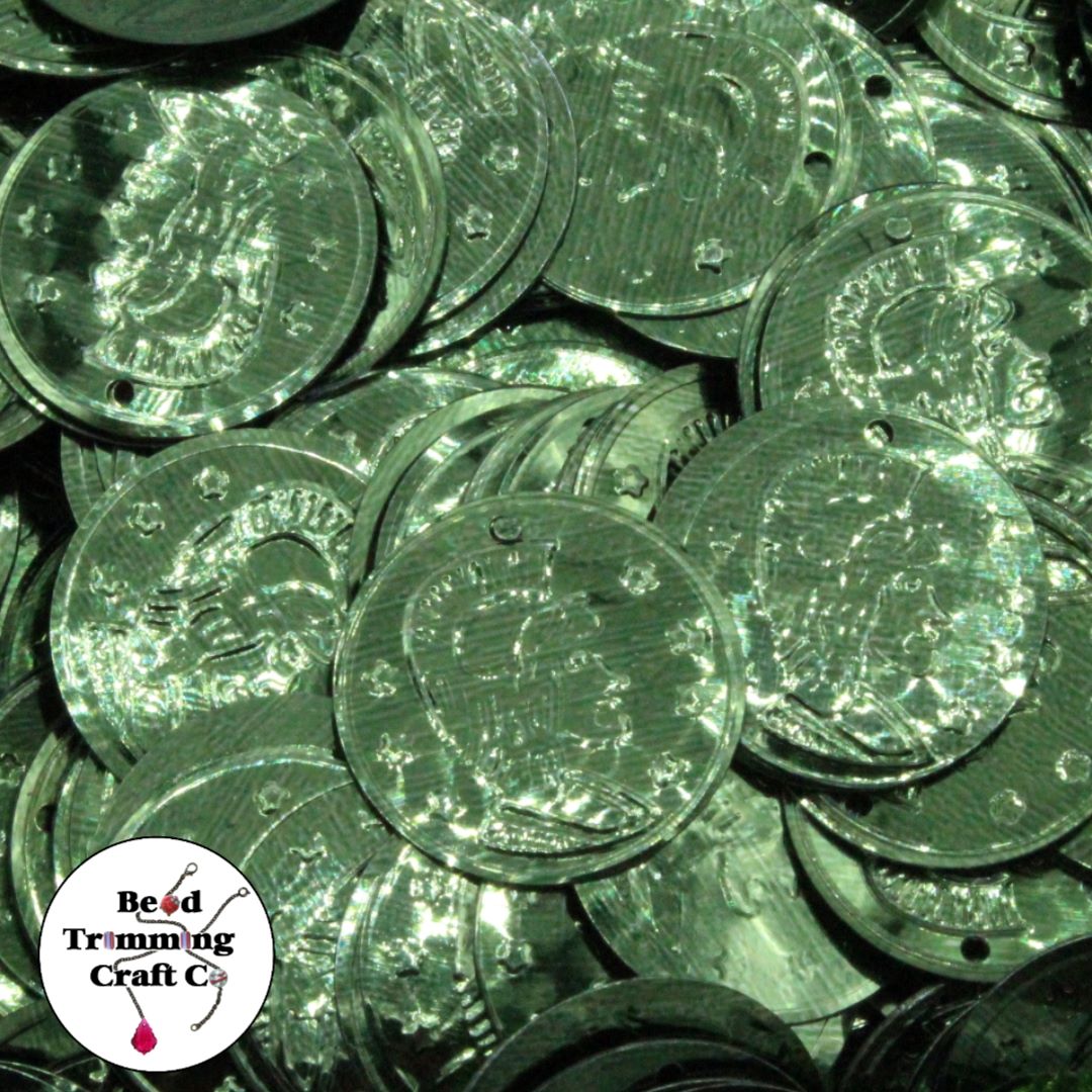 Sequin - Coin – 22mm – Olive - Price per gram