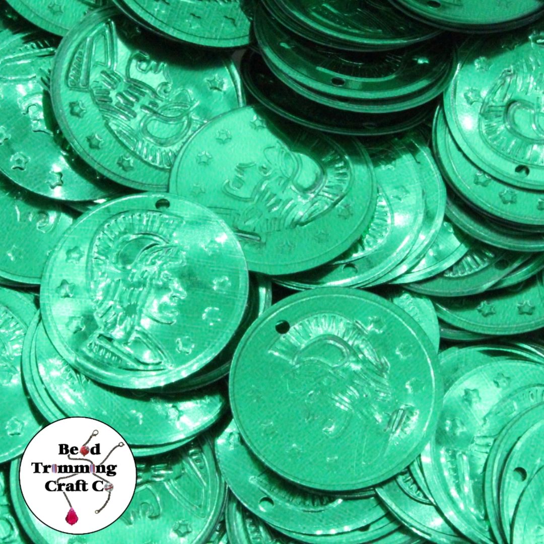 Sequin - Coin – 22mm – Green - Price per gram