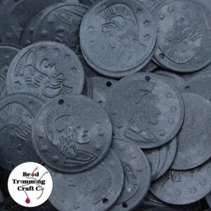 Sequin - Coin – 22mm – Matte Black - Price per gram