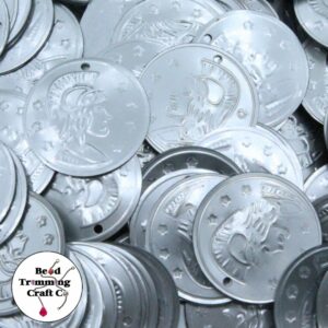 Sequin - Coin – 22mm – Matte Silver - Price per gram