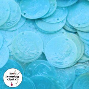 Sequin - Coin – 22mm – Matte Blue - Price per gram