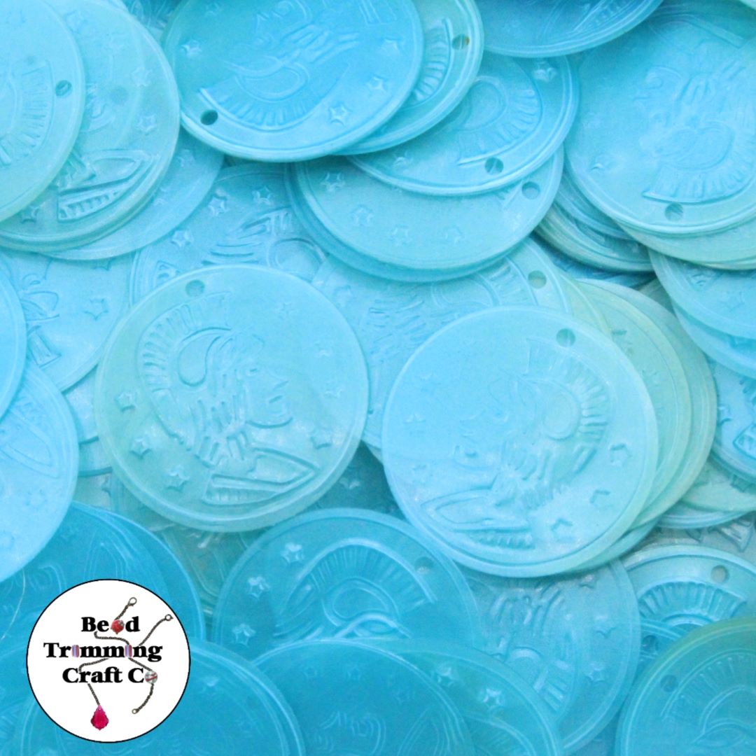Sequin - Coin – 22mm – Matte Blue - Price per gram
