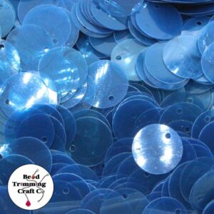 Sequin - Round - Flat – 13mm – Blue Transparent - Price per gram