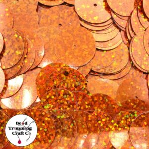 Sequin - Round - Flat – 20mm – Copper Laser - Price per gram