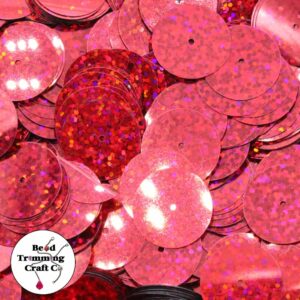 Sequin - Round - Flat – 20mm – Red Laser - Price per gram