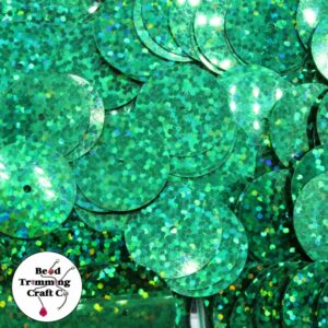Sequin - Round - Flat – 20mm – Green Laser - Price per gram