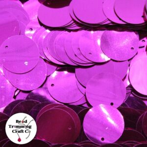 Sequin - Round - Flat – 20mm – Fuchsia - Price per gram