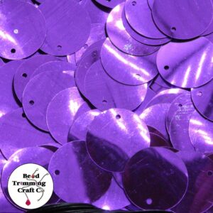 Sequin - Round - Flat – 20mm – Purple - Price per gram