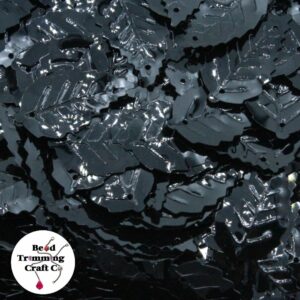 Sequin - Leaf – 25mm – Black - Price per gram