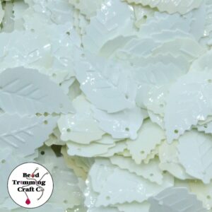 Sequin - Leaf – 25mm – White - Price per gram