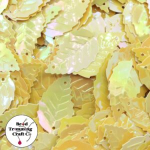 Sequin - Leaf – 25mm – Yellow AB - Price per gram