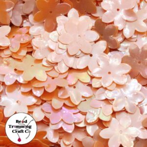 Sequin - Flower – 14mm – Orange - Price per gram