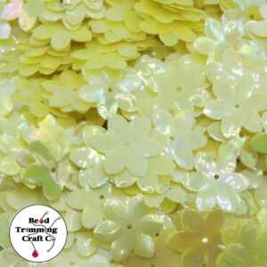 Sequin - Flower – 14mm – Yellow - Price per gram