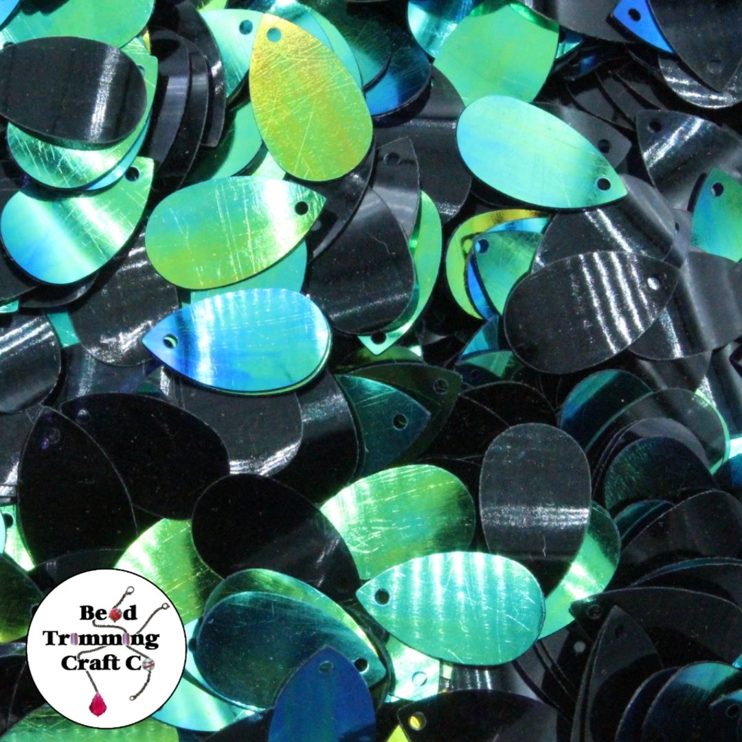 Sequin - Drop – 15mm – Oil Slick - Price per gram